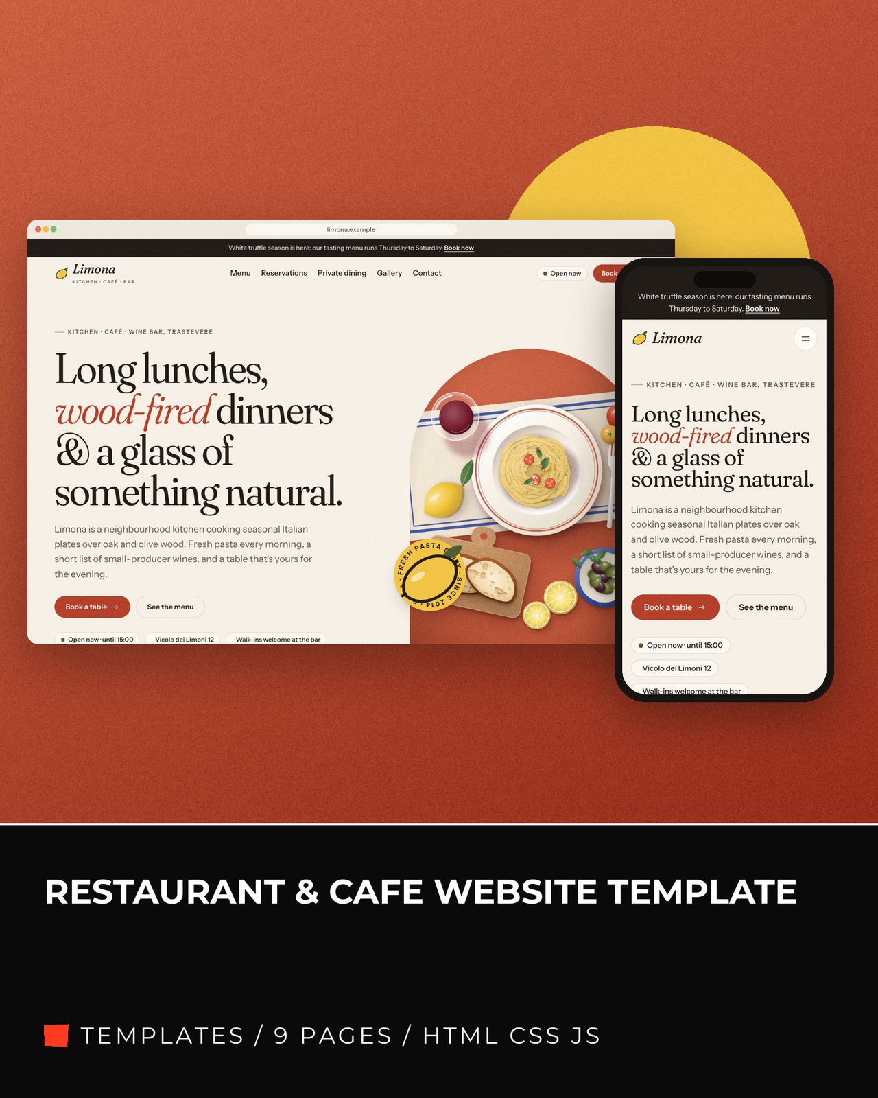 Restaurant & Cafe Website Template